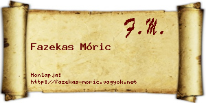 Fazekas Móric névjegykártya